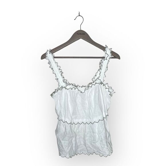 Rebecca Taylor La Vie White Boho Tank Size Large - Picture 1 of 3